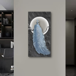 "39.4"" LED Peacock Wall Art Modern Abstract Geometric Decor USB Charging" - thumbnail 2