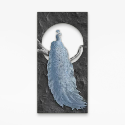 "39.4"" LED Peacock Wall Art Modern Abstract Geometric Decor USB Charging" - thumbnail 7