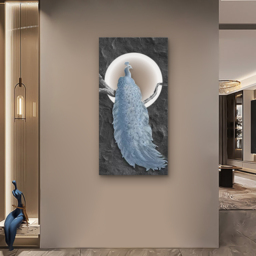 "39.4"" LED Peacock Wall Art Modern Abstract Geometric Decor USB Charging" - thumbnail 5