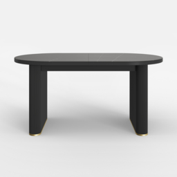 2007 mm - 2413 mm Oval Dining Table Extendable Butterfly Leaf Sintered Stone Top 8-10 Seater Black - thumbnail 8