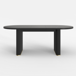 2007 mm - 2413 mm Oval Dining Table Extendable Butterfly Leaf Sintered Stone Top 8-10 Seater Black - thumbnail 9