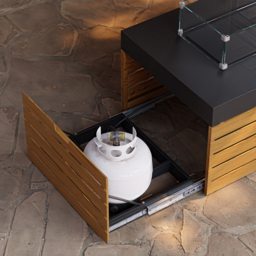 Tevara 120 cm Smokeless Rectangle Metal Propane Outdoor Fire Pit Table with Lid Cover Backyard Patio Furniture - thumbnail 9