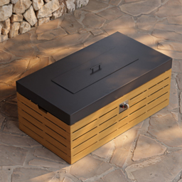 Tevara 120 cm Smokeless Rectangle Metal Propane Outdoor Fire Pit Table with Lid Cover Backyard Patio Furniture - thumbnail 6