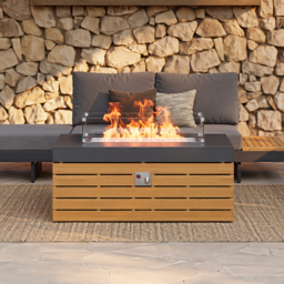 Tevara 120 cm Smokeless Rectangle Metal Propane Outdoor Fire Pit Table with Lid Cover Backyard Patio Furniture - thumbnail 8