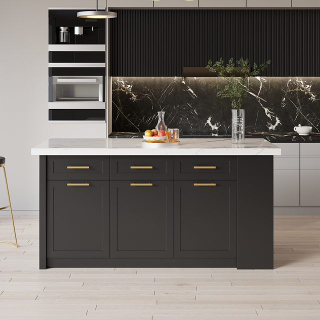 183 cm Kitchen Islands Black Modern with Storage Kitchen Cabinet - image 1