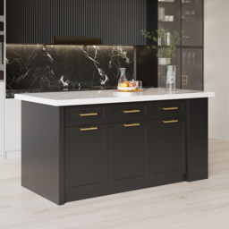 183 cm Kitchen Islands Black Modern with Storage Kitchen Cabinet - thumbnail 6