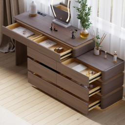 "47"" Smart Makeup Vanity Set Retractable  Dressing Table with Mirror & Lights" - thumbnail 4