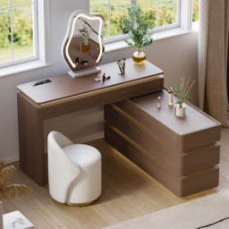 "47"" Smart Makeup Vanity Set Retractable  Dressing Table with Mirror & Lights" - thumbnail 5