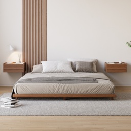 Wooden Floating Bedside Table Modern Bedside Table with Charging Station - thumbnail 6