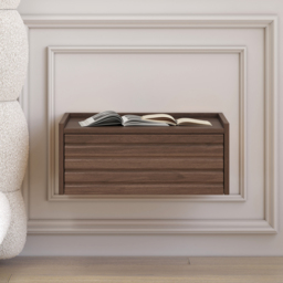 Wooden Floating Bedside Table Modern Bedside Table with Charging Station - thumbnail 3