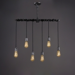 Industrial 6-Light Plumbing Pipe Hanging Pendant Light for Kitchen Island - thumbnail 5