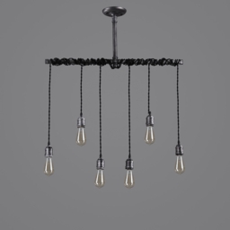 Industrial 6-Light Plumbing Pipe Hanging Pendant Light for Kitchen Island - thumbnail 4
