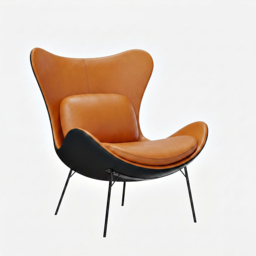 Leather Upholstered Wingback Accent Chair with Pillows - thumbnail 7