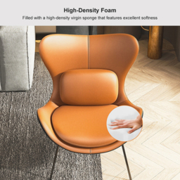 Leather Upholstered Wingback Accent Chair with Pillows - thumbnail 9