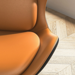 Leather Upholstered Wingback Accent Chair with Pillows - thumbnail 6