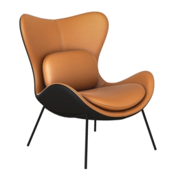 Leather Upholstered Wingback Accent Chair with Pillows - thumbnail 7