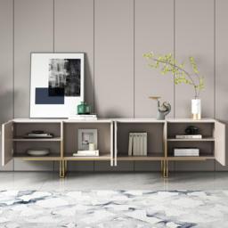 Grovyn 200 cm Sintered Stone Top Fluted TV Stand with Spacious Cabinets - thumbnail 3