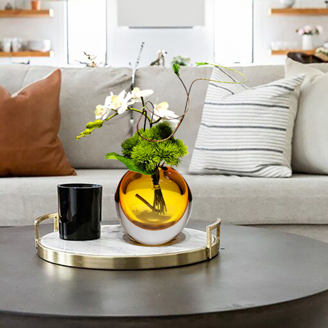 White Artificial Flower Arrangement in Vase Dining Table Centerpiece Fake Flower Decor - image 1