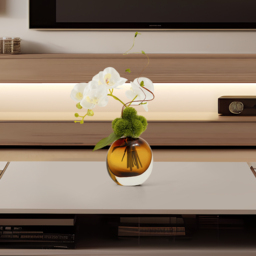 White Artificial Flower Arrangement in Vase Dining Table Centerpiece Fake Flower Decor - thumbnail 3