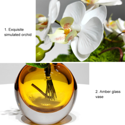 White Artificial Flower Arrangement in Vase Dining Table Centerpiece Fake Flower Decor - thumbnail 9