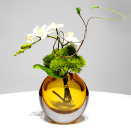 White Artificial Flower Arrangement in Vase Dining Table Centerpiece Fake Flower Decor - thumbnail 2