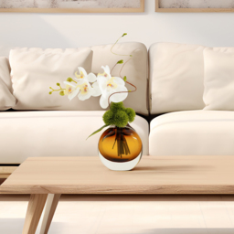 White Artificial Flower Arrangement in Vase Dining Table Centerpiece Fake Flower Decor - thumbnail 4