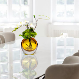 White Artificial Flower Arrangement in Vase Dining Table Centerpiece Fake Flower Decor - thumbnail 6