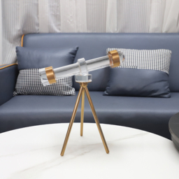 Modern Crystal Telescope Sculpture Ornament Art Decor with Gold Metal Tripod Stand - thumbnail 3