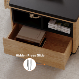 Modern Lift Top Coffee Table Multi Functional Table with 3 Drawers in Natural & Black - thumbnail 9