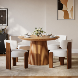 "Dining Set 47""–79"" Extendable Solid Wood Dining Table with 4 Chairs" - thumbnail 3