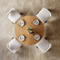 "Dining Set 47""–79"" Extendable Solid Wood Dining Table with 4 Chairs" - thumbnail 4