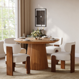 "Dining Set 47""–79"" Extendable Solid Wood Dining Table with 4 Chairs" - thumbnail 2