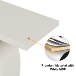 1000mm Modern White Console Table with Circle Base White Wooden Entryway Table - thumbnail 9
