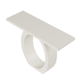 1000mm Modern White Console Table with Circle Base White Wooden Entryway Table - thumbnail 7