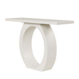 1000mm Modern White Console Table with Circle Base White Wooden Entryway Table - thumbnail 8
