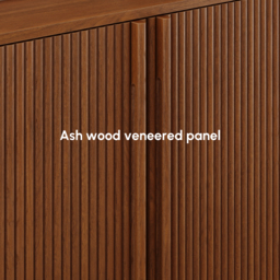Mid-Century 164cm Walnut Wood Fluted Sideboard with Storage & Adjustable Shelves - thumbnail 8
