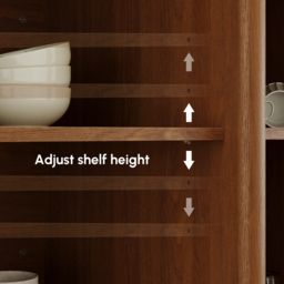 Mid-Century 164cm Walnut Wood Fluted Sideboard with Storage & Adjustable Shelves - thumbnail 6
