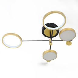 Nordic Style Semi Flush Mount Lighting Gold/Black Ceiling Light Fixture LED Ring - thumbnail 8