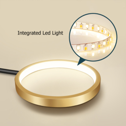 Nordic Style Semi Flush Mount Lighting Gold/Black Ceiling Light Fixture LED Ring - thumbnail 4