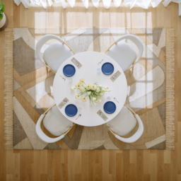 "Extendable Dining Table Set 39""-55"" Japandi White Dining Table & 6 Walnut Wood Dining Chairs" - thumbnail 4