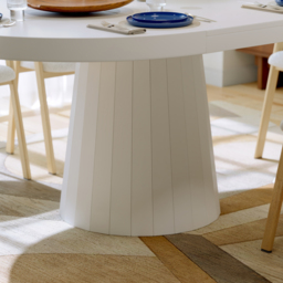"Extendable Dining Table Set 39""-55"" Japandi White Dining Table & 6 Walnut Wood Dining Chairs" - thumbnail 8