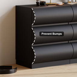 Leather Humply Modern Black 6 Drawer Dresser Chest with Storage Cabinet - thumbnail 9