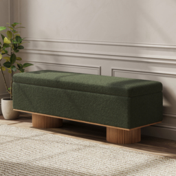 Teddy Fabric Fluffy Faux Fur Flip Top Wood Storage Entryway Bench - thumbnail 1
