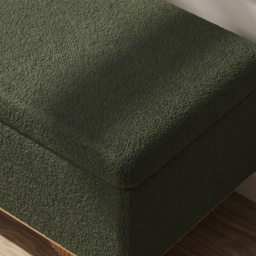 Teddy Fabric Fluffy Faux Fur Flip Top Wood Storage Entryway Bench - thumbnail 4