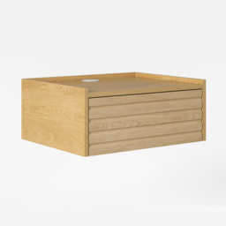 Wooden Floating Nightstand Modern Bedside Table with Charging Station - thumbnail 7