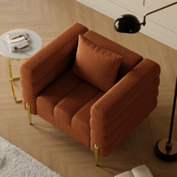 Boucle Accent Chair Modern Modular Arm Chair Set of 2 - thumbnail 6