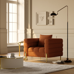 Boucle Accent Chair Modern Modular Arm Chair Set of 2 - thumbnail 8