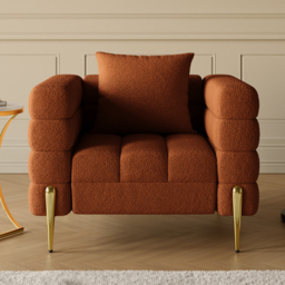 Boucle Accent Chair Modern Modular Arm Chair Set of 2 - thumbnail 5