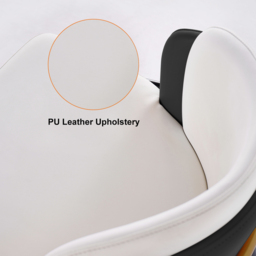 Modern PU Leather Bar Stool Black with Back & Footrest - thumbnail 6