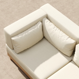 9-Pieces Versatile Whole Teak Luxury Modular L-Shaped Outdoor Patio Sectional Sofa Set in Beige with Coffee Table and Cushions - thumbnail 9